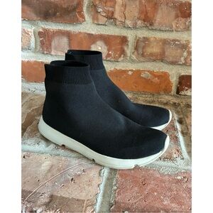 Vince Black Tyra High Top Stretch Sock Sneakers, 6